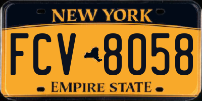NY license plate FCV8058