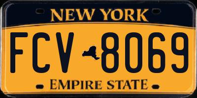 NY license plate FCV8069