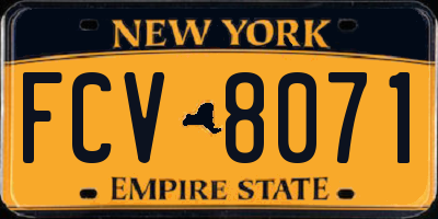 NY license plate FCV8071