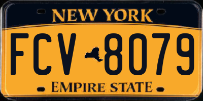 NY license plate FCV8079