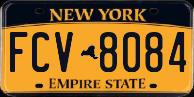 NY license plate FCV8084