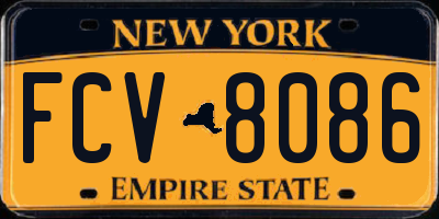NY license plate FCV8086