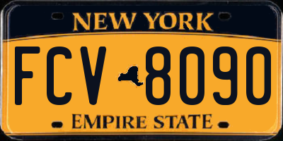 NY license plate FCV8090