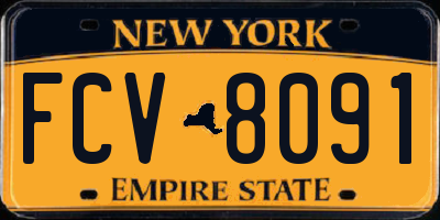 NY license plate FCV8091