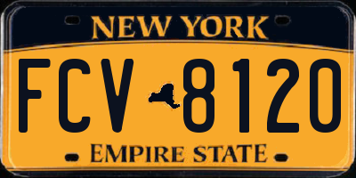 NY license plate FCV8120