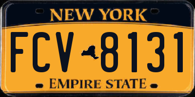NY license plate FCV8131