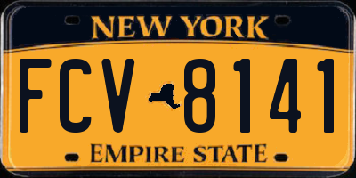 NY license plate FCV8141