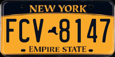 NY license plate FCV8147