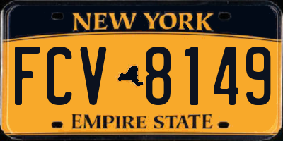 NY license plate FCV8149