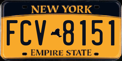 NY license plate FCV8151