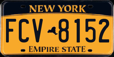 NY license plate FCV8152