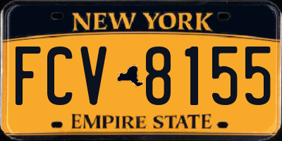NY license plate FCV8155