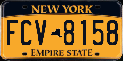 NY license plate FCV8158