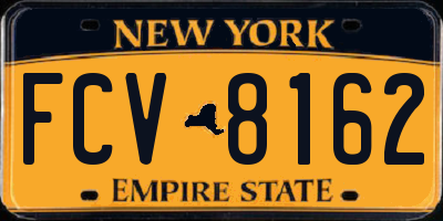 NY license plate FCV8162