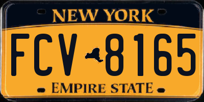 NY license plate FCV8165