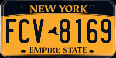 NY license plate FCV8169