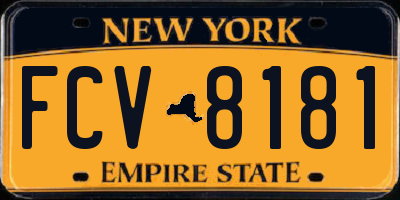 NY license plate FCV8181