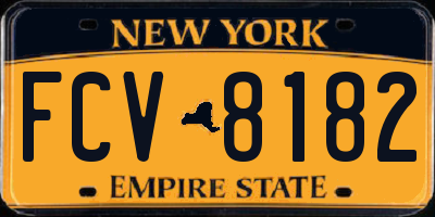 NY license plate FCV8182