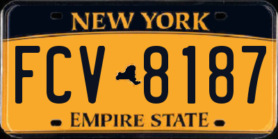 NY license plate FCV8187