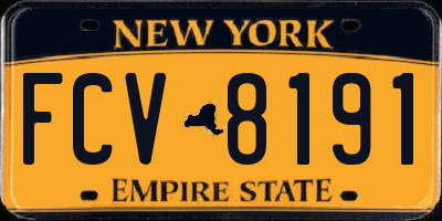 NY license plate FCV8191