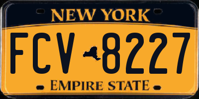 NY license plate FCV8227