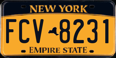NY license plate FCV8231