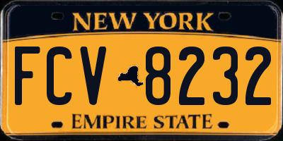 NY license plate FCV8232
