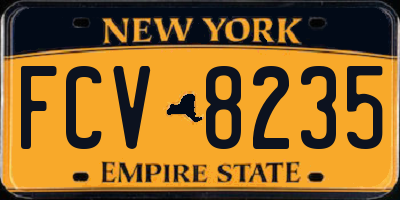 NY license plate FCV8235