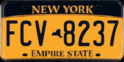 NY license plate FCV8237