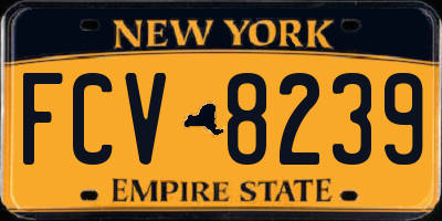 NY license plate FCV8239