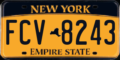 NY license plate FCV8243