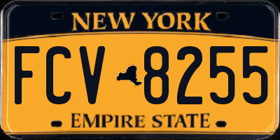 NY license plate FCV8255
