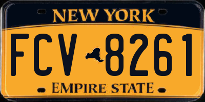 NY license plate FCV8261
