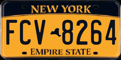 NY license plate FCV8264
