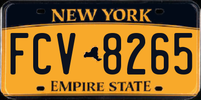 NY license plate FCV8265