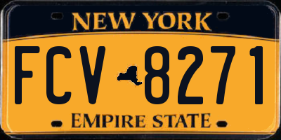 NY license plate FCV8271