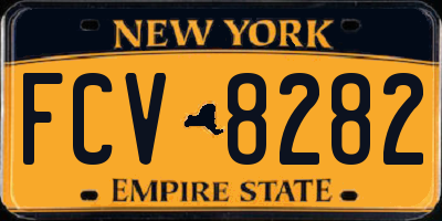 NY license plate FCV8282