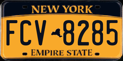 NY license plate FCV8285