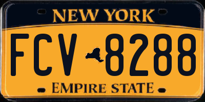 NY license plate FCV8288