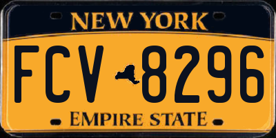 NY license plate FCV8296