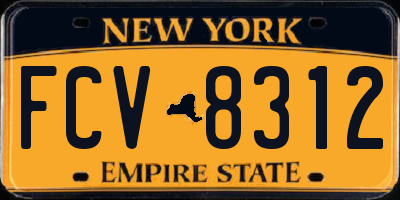 NY license plate FCV8312