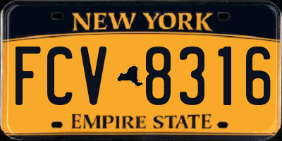NY license plate FCV8316