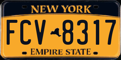 NY license plate FCV8317