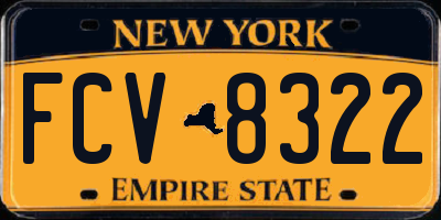 NY license plate FCV8322