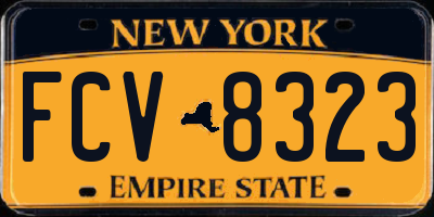 NY license plate FCV8323