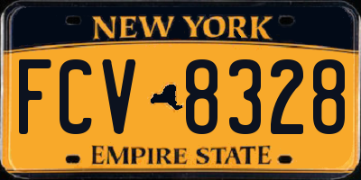 NY license plate FCV8328