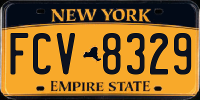 NY license plate FCV8329