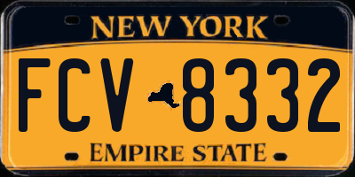 NY license plate FCV8332
