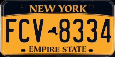 NY license plate FCV8334