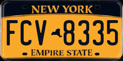 NY license plate FCV8335